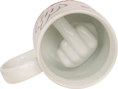 Produktbild von Mittelfinger Tasse mit Spruch - Fuck off Kaffeebecher aus Keramik