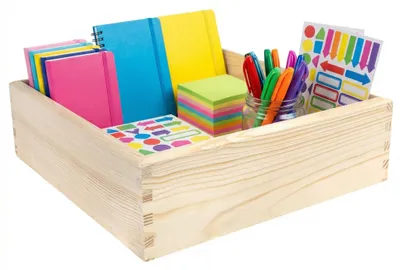Productafbeelding van Creative Deco opbergdoos houten kist zonder deksel, 30 x 30 x 9 cm