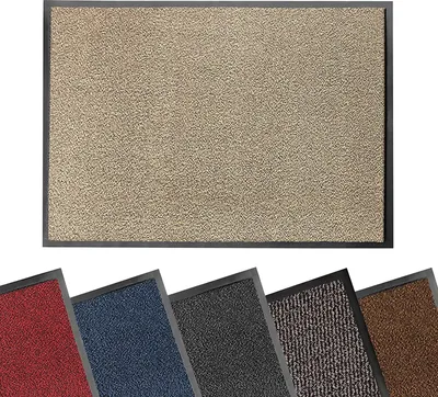 Produktbild von Schmutzfangmatte Sky 80x120 cm Fußmatte für innen & außen Fußabtreter Eingangsbereich Ocker-Schwarz