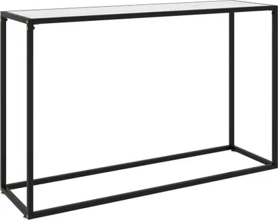Image de Table console Blanc 120x35x75 cm Verre trempé