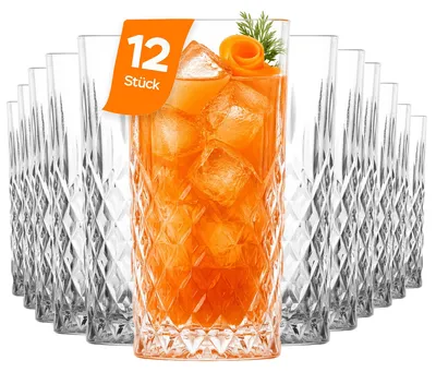 Produktbild von LAV Odin Kristall-Design Saftglas: Elegante 12er Longdrinkgläser