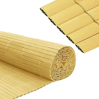 Imagen del producto de Malla de protección, valla de protección con diseño de bambú, incluye bridas y láminas reforzadas en forma de "W". Resistente a la intemperie. Ideal para balcones, exteriores, jardines. Valla de protección de 180x400 cm (diseño de bambú)
