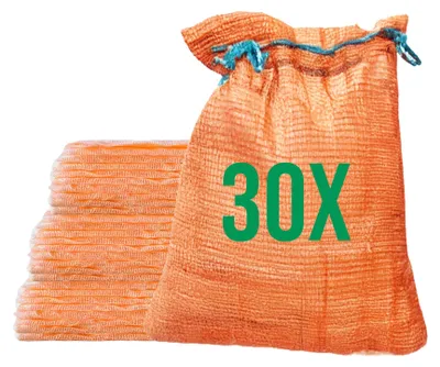 Produktbild von Bazko 30x Raschelsäcke 42x60 cm 15 kg | orange | Netzsäcke mit Zugband