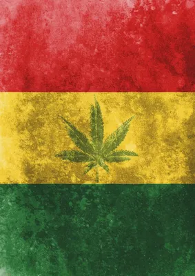Zdjęcie produktu dla Flaga Rastafari – Liść – Plakat – 60x84 cm