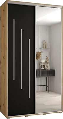 Produktbild von MEBLE KRYSPOL Davos 9 Schrank, zwei Türen - 235,2x130x45 cm - Artisan Schwarz Silber