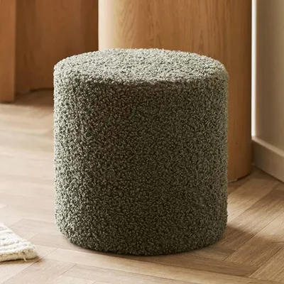 Produktbild von House Collection Bouclé Pouf Ø 34 cm Runa Dunkelgrün