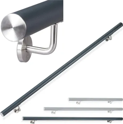 Produktbild von Aluminium Handlauf 206cm lang, 14.5cm breit, 8cm hoch, inkl. Wandmontageset