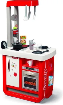 Produktbild von Smoby Spielküche Cherry in Rot mit Zubehör – Fördert Kreativität und motorische Fähigkeiten für Kinder ab 3 Jahren