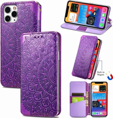 Produktbild von König Design Hülle kompatibel mit Apple iPhone 11 Pro Kunstleder Handyhülle - Handy Case Violett