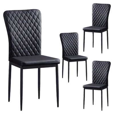 Productafbeelding van Eetkamerstoelen - Kuipstoelen - Stoelen - Set Van 4/6 - Fluweel Kunstleer Bekleed - Hoge Rugleuning