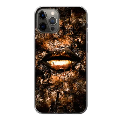 Produktbild von MuchoWow® Handyhülle Schutzhülle Hülle für iPhone 13 Pro Frau - Lippen - Kupfer Silikon Softcase Handy Hülle - Handy-Tasche