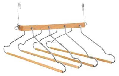 Produktbild von Kleiderbugel - 4 Hosen - Holz/Metall - 42 x 45 cm