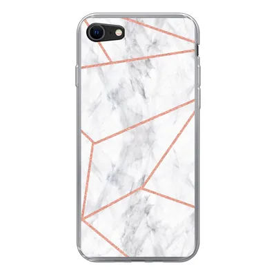 Produktbild von MuchoWow® Handyhülle Schutzhülle Hülle für iPhone 7 Marmor - Roségold - Weiß Silikon Softcase Handy Hülle - Kartenhalter