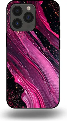 Produktbild von Smartphonica Handytasche passend für iPhone 13 Pro mit Marmordruck - TPU Rückendeckung Fall Marmor Design - Lila Rosa