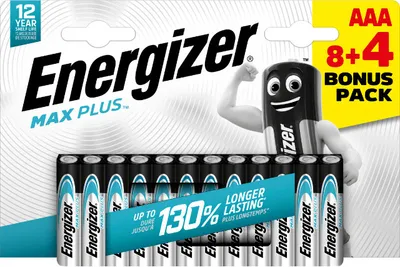 Produktbild von Energizer MAX PLUS AAA-Batterien 8+4 Stück