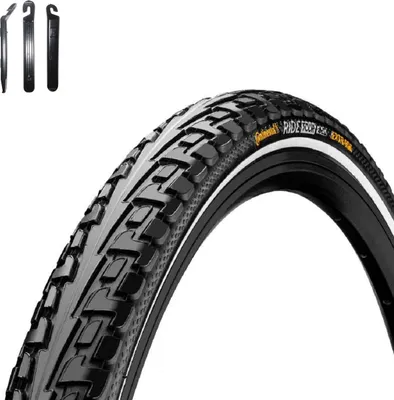 Obrázok produktu pre 1 x Continental RIDE Tour E-25 bicyklová pneumatika s drôteným plášťom Čierna/Reflex 28-622 (28 x 1 5/8 x 1 1/8) vrátane montážnej páky