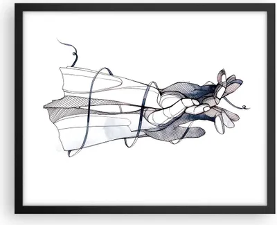 Produktbild von Gerahmtes Poster - Schwarzer Rahmen - Hände Surrealismus Grafik - 50x40 cm - Wand Bild - Wanddeko - Wandbilder - Kunstposter - Wandposter - Bilderrahmen - Bilder - Kunstdruck - P2BAA50x40-4447