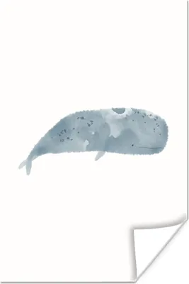 Produktbild von MuchoWow® Poster Pottwal - Tiere - Meer - Aquarell 120x180 cm - Kunstposter
