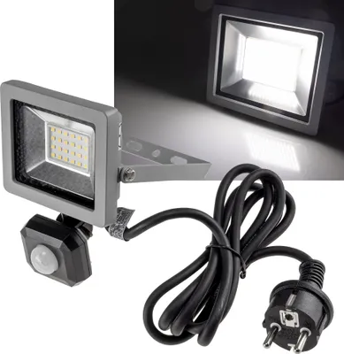 Produktbild von ChiliTec 22573 LED-Fluter SlimLine "CTF-SLT10 PIR" 10W, IP44, 923lm, 4000K, Bewegungsmelder