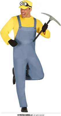 Produktbild von Videospiel Abenteurer Kostüm Gelber Arbeiter Overall Karneval Helden Mütze Verspielte Atmosphäre Blauer mythischer Look, Größe: 48 - 50 (M) Farbe: Blau