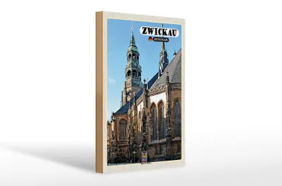 Produktbild von Holzschild Städte Zwickau Dom St. Marien Kirche 30x20cm