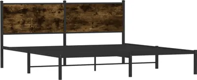 Produktbild von Metallbett ohne Matratze Räuchereiche 180x200 cm