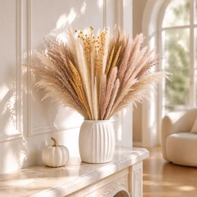 75er Set getrocknete Pampasblumen, Boho-Dekoration, 40 cm