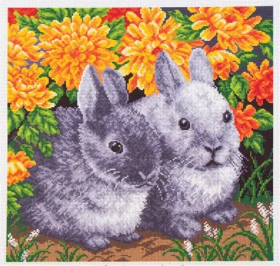 Zdjęcie produktu dla CdA Aida drukowana do haftu krzyżykowego "Królik" PA1007, 34 x 34 cm