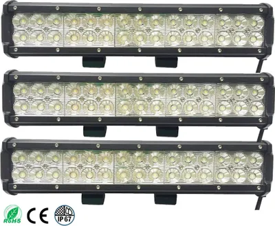 Produktbild von Greenmigo 3X 90W Led Arbeitsscheinwerfer Light Bar Arbeitslicht Flood Zusatzscheinwerfer 60 Grad Kaltweiß 6000-6500K 12-24V 8250lm Wasserdicht IP67