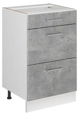 Immagine prodotto di Mobiletto base per cucina Vicco R-Line Calcestruzzo/Bianco 50 cm senza piano di lavoro, Model 69674
