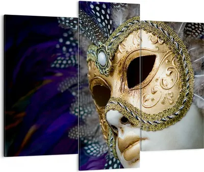 Produktbild von Bild auf Leinwand - Leinwandbild - Maske Gesicht Mysterium - 130x100cm - Wand Bild - Wanddeko - Leinwanddruck - Bilder - Kunstdruck - Wanddekoration - Leinwand bilder - Wandkunst - CB130x100-0147