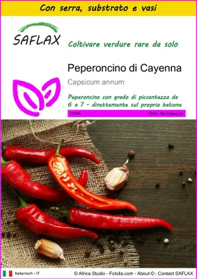 Immagine prodotto di SAFLAX Insieme di coltivazione - Peperoncino di Cayenna - 20 semi - Capsicum