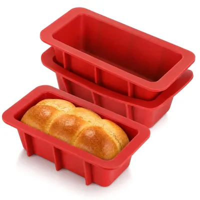 Obrázek produktu pro VINATO, sada 3 silikonových forem na pečení, nepřilnavé, obdélníkové, vhodné na koláče
