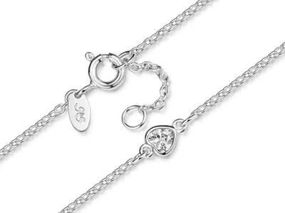 Produktbild von SILBERKETTEN STORE Fußkette Erbse 1,6 mit Herz, Länge wählbar von 23-30cm - 27cm