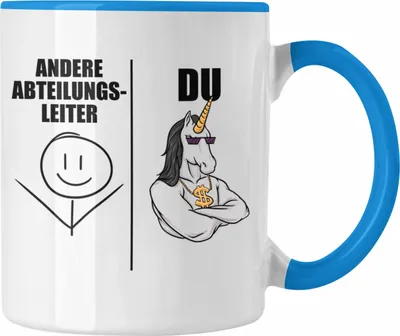 Produktbild von Trendation - Abteilungsleiter Geschenk Tasse mit Spruch Geschenke für Abteilungsleiter (Blau)