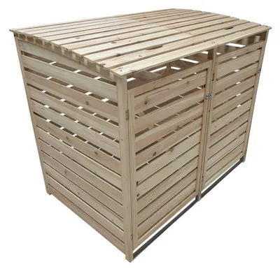 Produktbild von Kondela Mülltonnenbox aus Holz für zwei Tonnen Brudo Typ 1 - natur