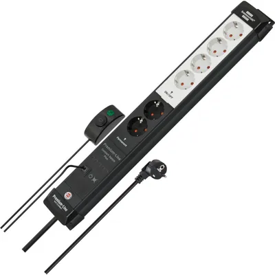 Image de brennenstuhl 1951560103 brennenstuhl Premium-Line Comfort Switch Plus 6-fach Steckdosenleiste mit Fußschalter schwarz