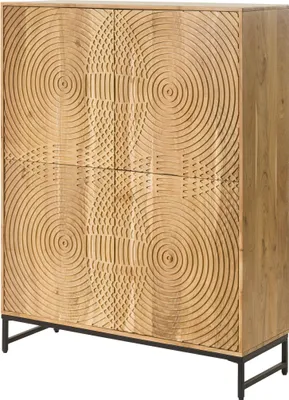 Image de MASSIVMOEBEL24 | Buffet en bois d'Acacia 115x40x145 naturel laqué MARRAKESCH #100