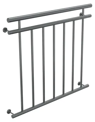Produktbild von HAGO24 Französischer Balkon Fenstergitter Geländer Edelstahl Stabgeländer 100x90cm Julietbalustrade Scheinbalkon Vorstellbalkon Brüstungsgitter Austrittsbalkon