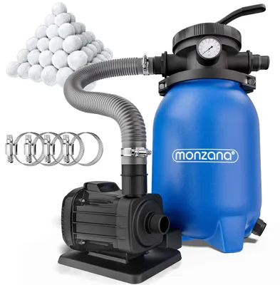 Immagine prodotto di Filtro a sabbia per piscina - 5000 l/h - Per piscine fino a 15.000 litri - Con manometro