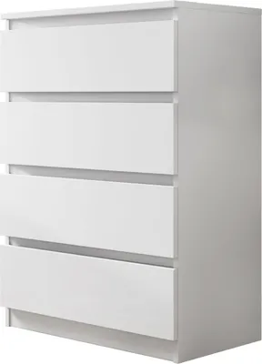 Produktbild von MIRJAN24 Kommode Malwa M4, Stilvoll Sideboard mit 4 Schubladen, Schlafzimmer Highboard, Modern Kollektion (Weiß)