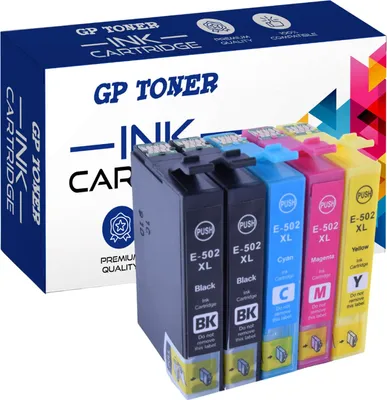 Obrázek produktu pro 5 kazet pro Epson 502 XL Expression Home XP-5100 XP-5105 XP-511 WF-2860DWF WF-2865DWF