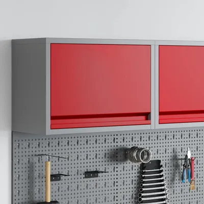 Produktbild von Möbel Werkzeugschrank mit Speicher Rot und Grau 50 x 25 x 35 cm - Werkzeugschränke 4103478