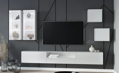 Obrázek produktu pro Obývací stěna ONIVIO 6 bílý lesk