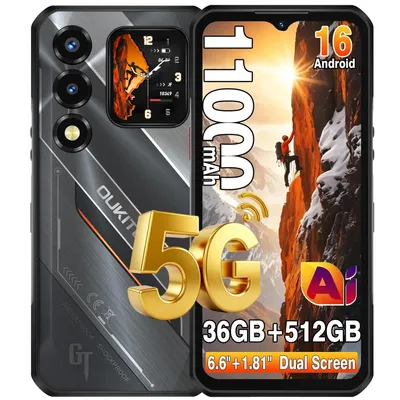 Produktbild von OUKITEL WP66 Outdoor Handy 5G Android 16 - 36GB+512GB Dimensity 7025 - 6.6" 120Hz 11000mAh 108MP+32MP Outdoor Smartphone NFC, Schwarz