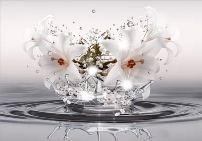 Produktbild von Vlies Fototapete Blumen Lilien 450x315 cm Tapeten Wandtapete XXL Optisch Illusion Natur Pflanzenmotiv b-C-0931-a-a