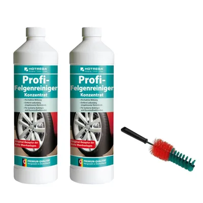 Produktbild von HOTREGA 2x Profi Felgenreiniger 1 L Konzentrat SET + Vikan Felgenbürste