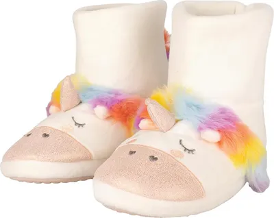 Produktbild von Little Rider - Einhorn Hausschuh-Stiefel für Kinder BZ6153 (M) (Weiß/Regenbogen)