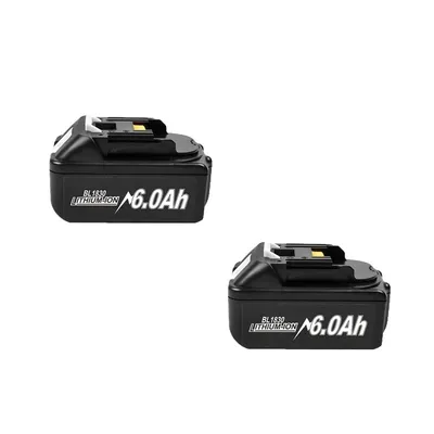 Immagine prodotto di Batteria, 18 V, alta capacità, ricambio per Makita, 2 pezzi BL1830 6,0 Ah