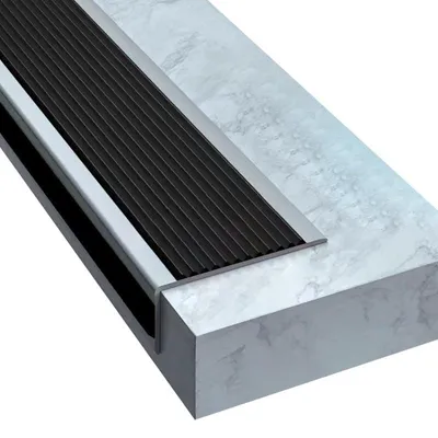 Produktbild von Solidchoice – Rutschfester Trittschutzkantenschutz, 10 Meter, Schwarz mit Grau